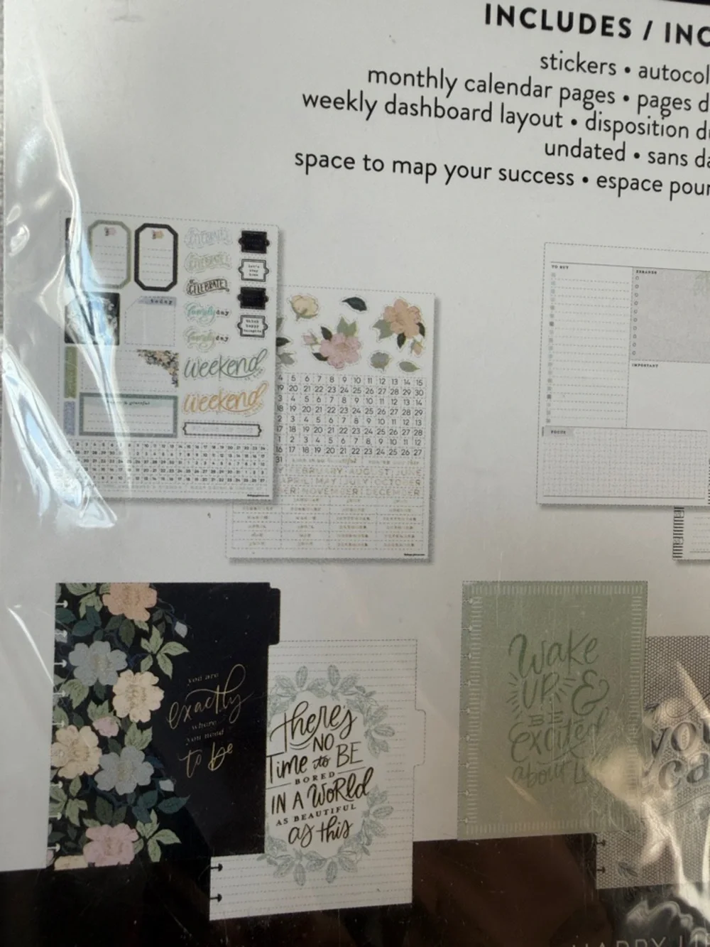 The Happy Planner 366 Pieces Calendar Extension Dashboard Layout